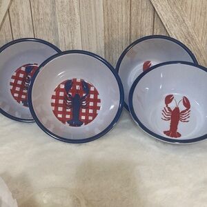 Nautica Home Melamine Lobster Bowl Set with Blue and Red